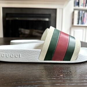Gucci Men's Signature Stripe Slide Sandals